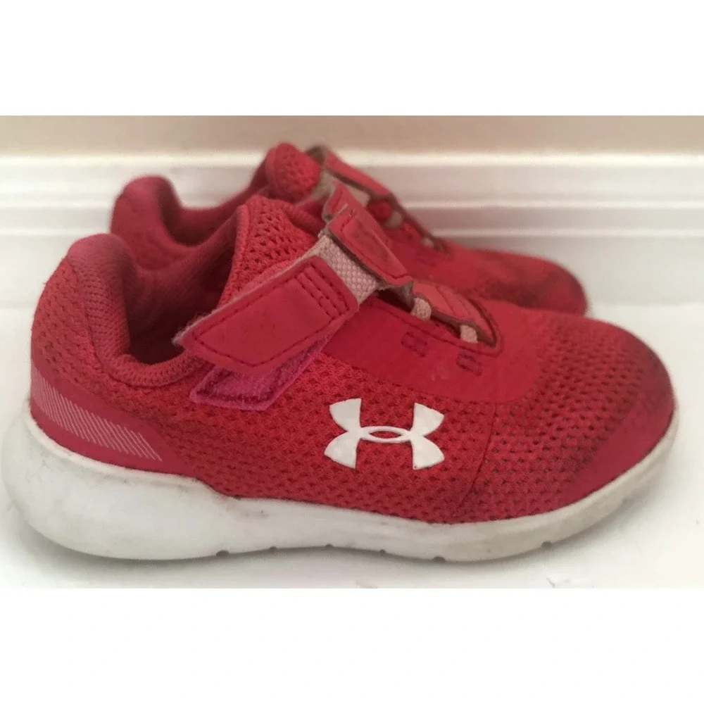 Under Armour Toddler Preschool Girls Pink White Slip on Sneakers Shoes Sz 7 K